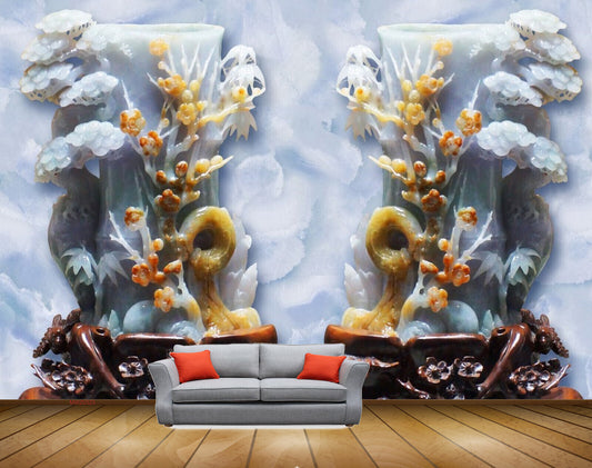 Avikalp MWZ0323 Yellow Flowers White Trees HD Wallpaper