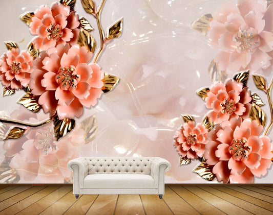 Avikalp MWZ0330 Pinkish Red Flowers HD Wallpaper