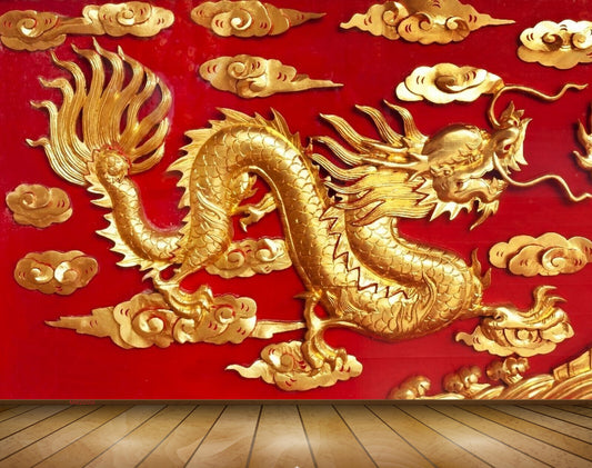 Avikalp MWZ0355 Gold Snake Flowers 3D HD Wallpaper