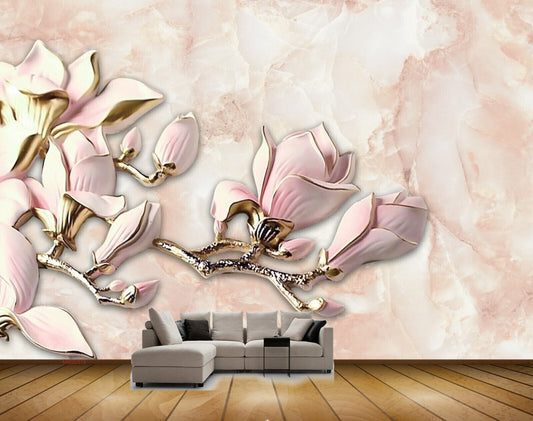 Avikalp MWZ0378 Pink White Flowers HD Wallpaper