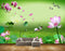 Avikalp MWZ0430 Pink Flowers Birds Swans Flies HD Wallpaper