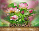 Avikalp MWZ0462 Pink Lotus Flowers Leaves 3D HD Wallpaper Avikalp MWZ0462 Pink Lotus Flowers Leaves 3D HD Wallpaper