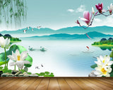 Avikalp MWZ0464 White Lotus Flowers Swans Birds Fishes River 3D HD Wallpaper Avikalp MWZ0464 White Lotus Flowers Swans Birds Fishes River 3D HD Wallpaper