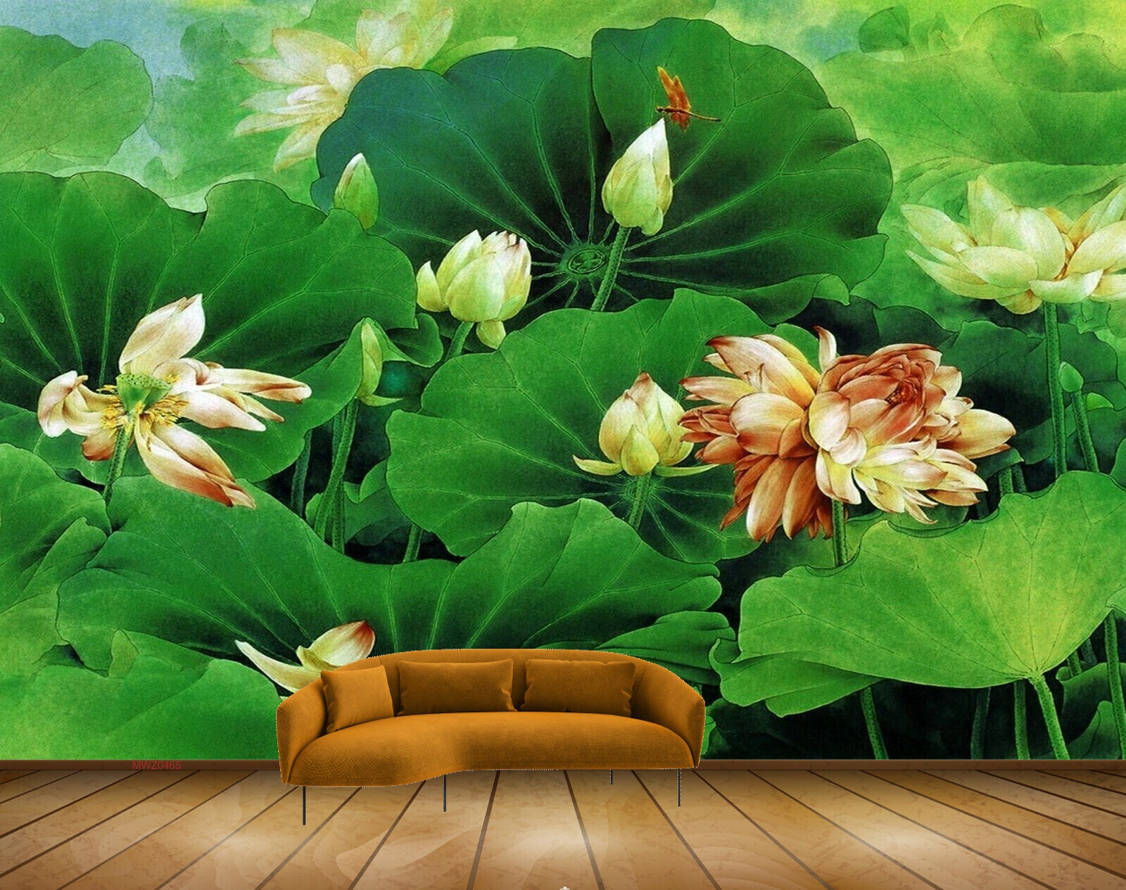 Avikalp MWZ0465 Orange Yellow  Flowers Leaves Butterfly 3D HD Wallpaper Avikalp MWZ0465 Orange Yellow  Flowers Leaves Butterfly 3D HD Wallpaper