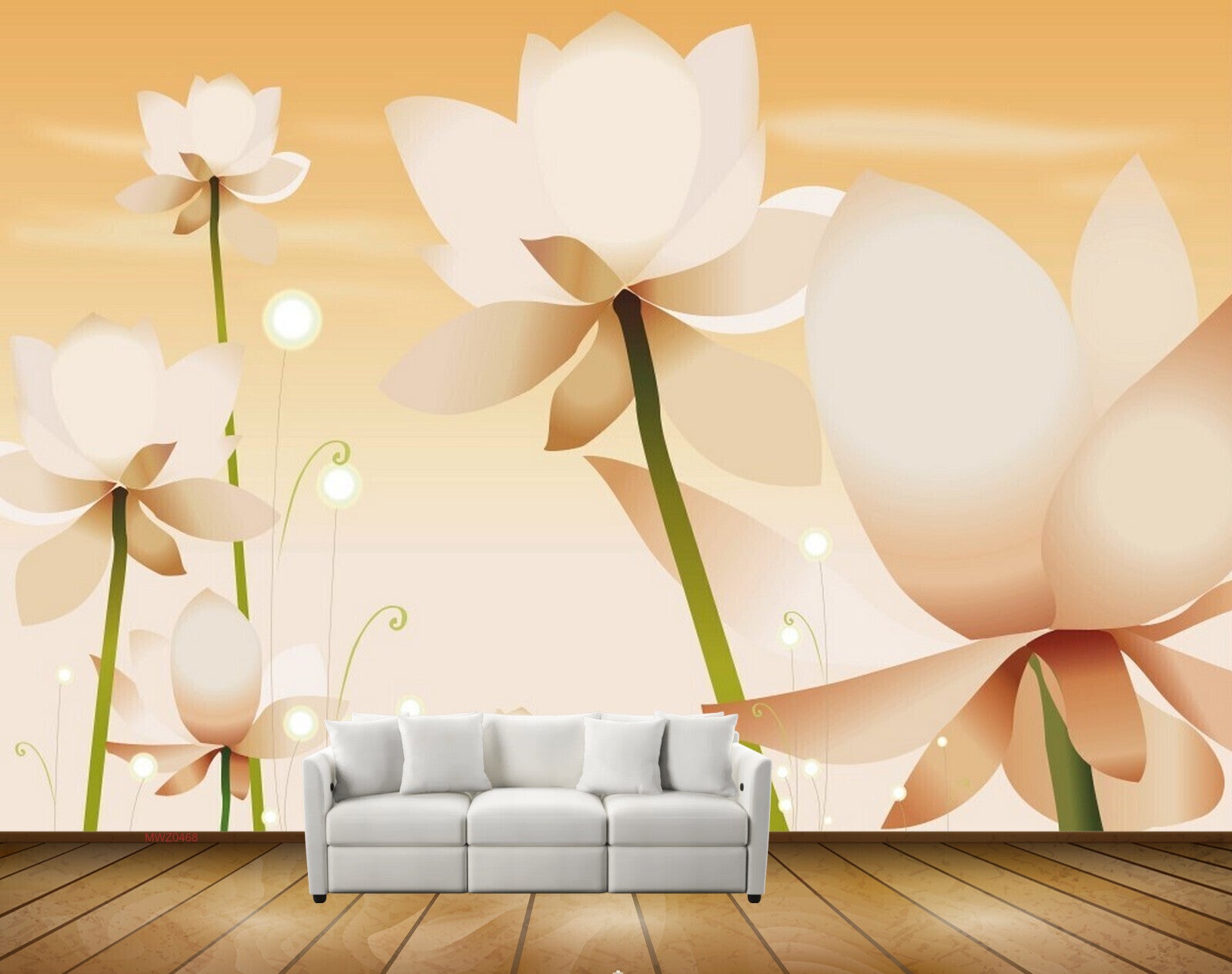 Avikalp MWZ0468 CoralOrange White Lotus Flowers 3D HD Wallpaper Avikalp MWZ0468 CoralOrange White Lotus Flowers 3D HD Wallpaper