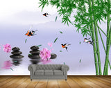Avikalp MWZ0487 Pink Flowers Stones Birds Trees River 3D HD Wallpaper Avikalp MWZ0487 Pink Flowers Stones Birds Trees River 3D HD Wallpaper