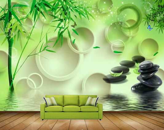 Avikalp MWZ0489 Trees Black Stones Water HD Wallpaper