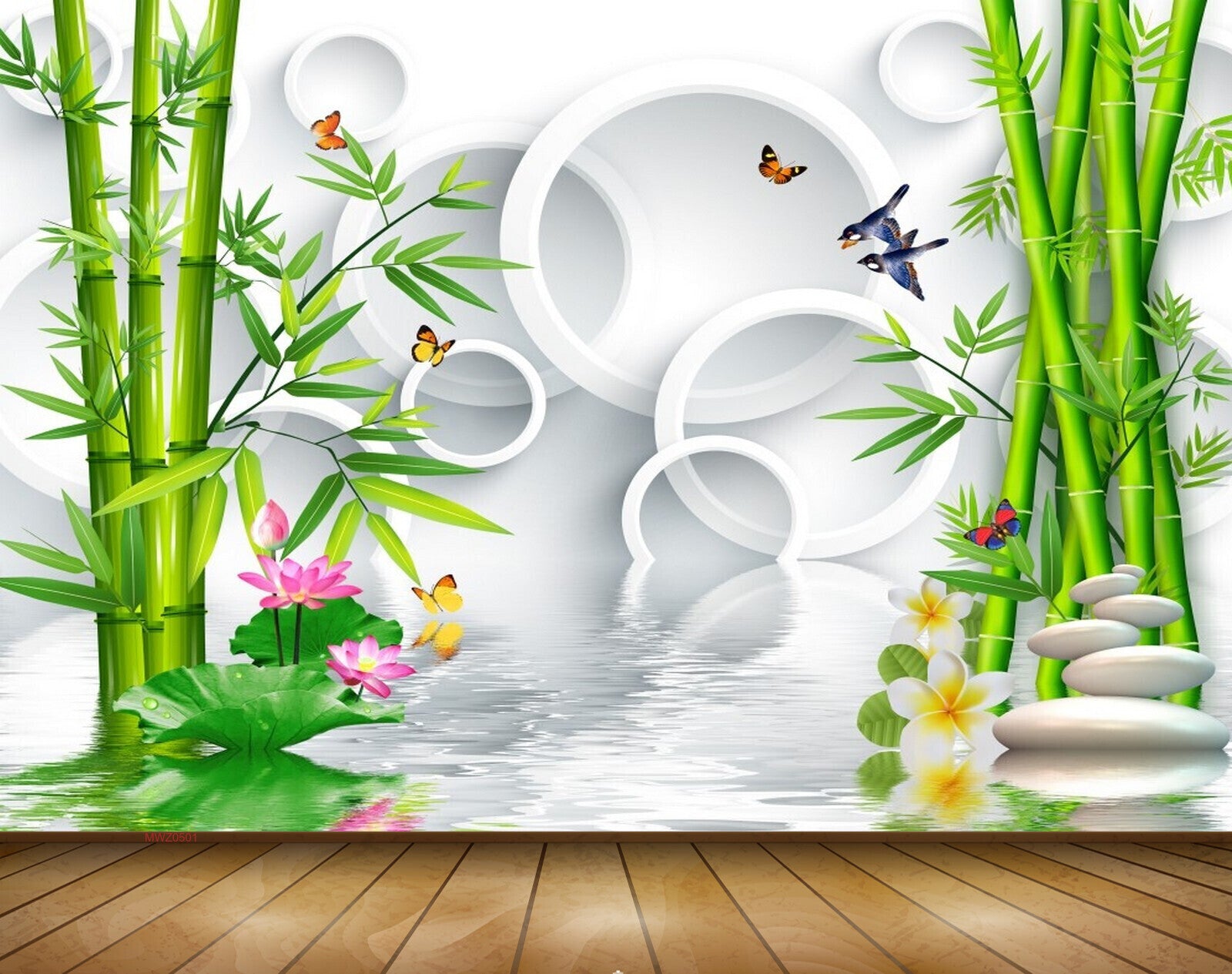 Avikalp MWZ0501 White Pink Lotus  Flowers Butterflies Plants 3D HD Wallpaper Avikalp MWZ0501 White Pink Lotus  Flowers Butterflies Plants 3D HD Wallpaper