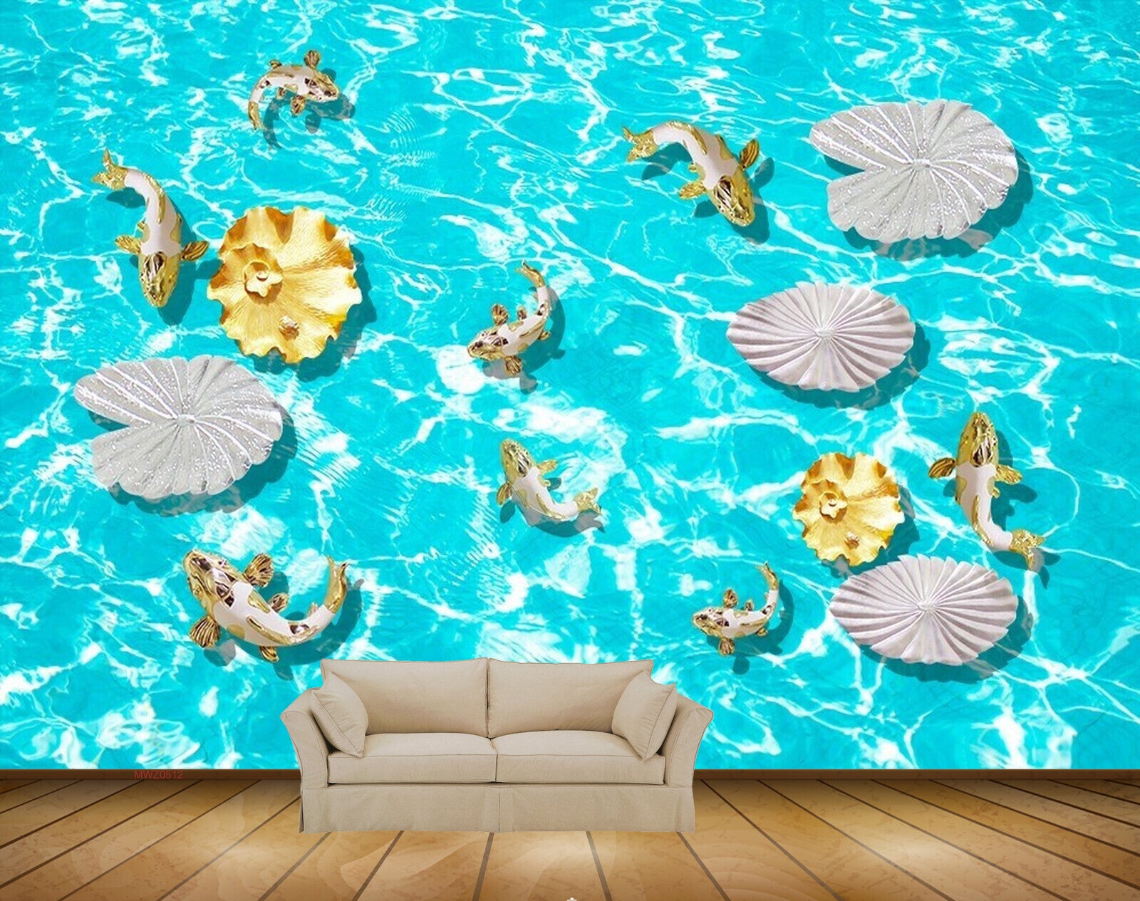 Avikalp MWZ0512 White Flowers Fishes Sea HD Wallpaper Avikalp MWZ0512 White Flowers Fishes Sea HD Wallpaper