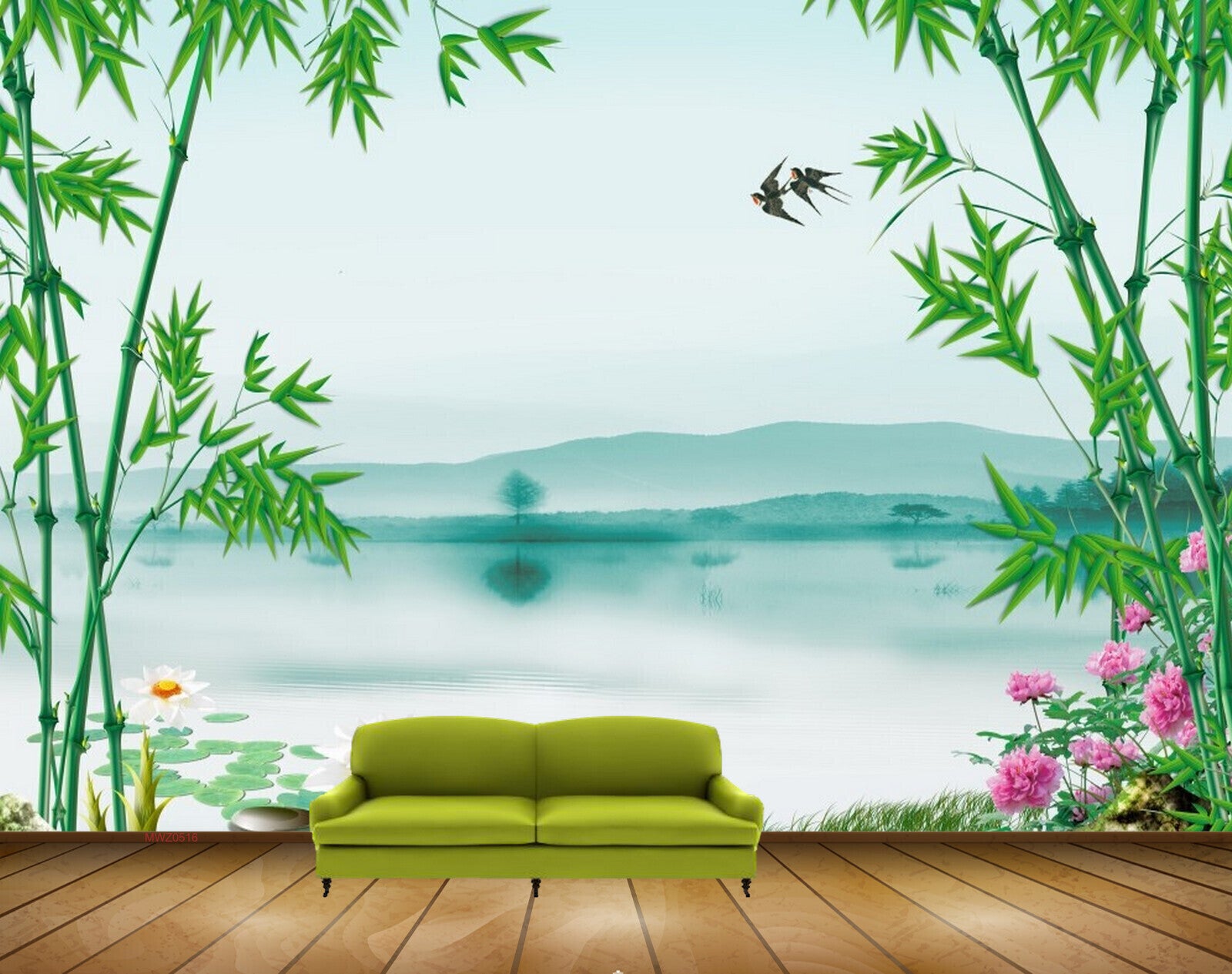 Avikalp MWZ0516 Pink White Flowers Trees Birds HD Wallpaper Avikalp MWZ0516 Pink White Flowers Trees Birds HD Wallpaper