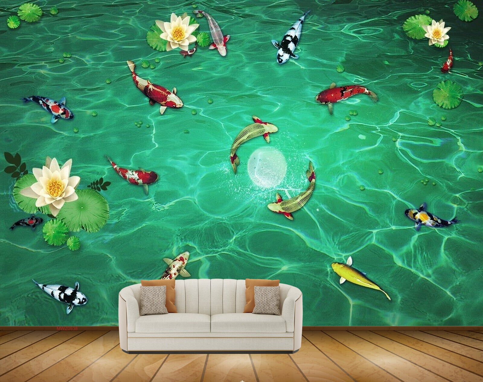 Avikalp MWZ0538 White Flowers Fishes Sea HD Wallpaper Avikalp MWZ0538 White Flowers Fishes Sea HD Wallpaper