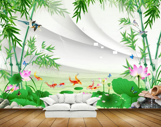 Avikalp MWZ0542 Birds Plants Fishes Flowers Butterflies Stones HD Wallpaper