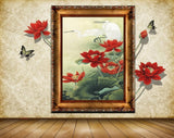 Avikalp MWZ0559 Red Flowers Butterflies Swan 3D HD Wallpaper Avikalp MWZ0559 Red Flowers Butterflies Swan 3D HD Wallpaper