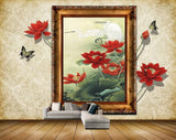 Avikalp MWZ0559 Red Flowers Butterflies Swan 3D HD Wallpaper Avikalp MWZ0559 Red Flowers Butterflies Swan 3D HD Wallpaper