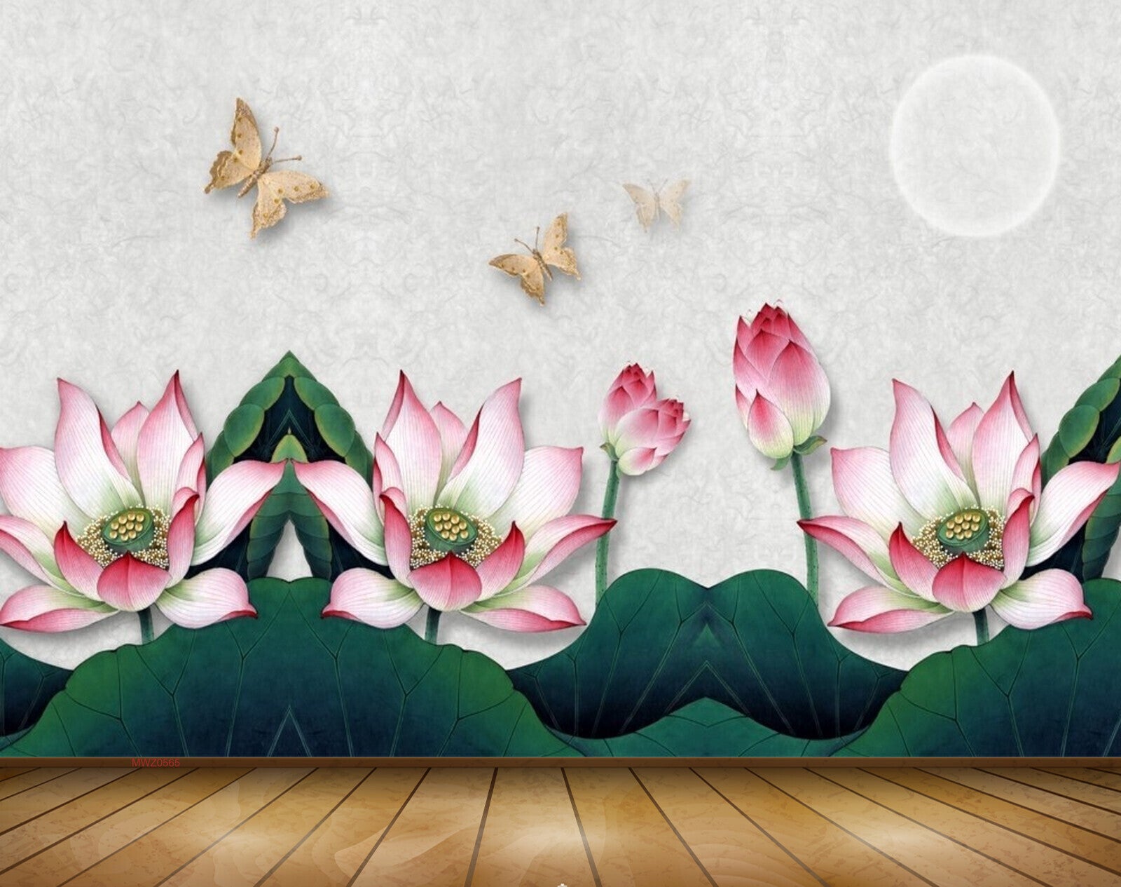 Avikalp MWZ0565 Pink White Flowers Butterflies Moon 3D HD Wallpaper Avikalp MWZ0565 Pink White Flowers Butterflies Moon 3D HD Wallpaper
