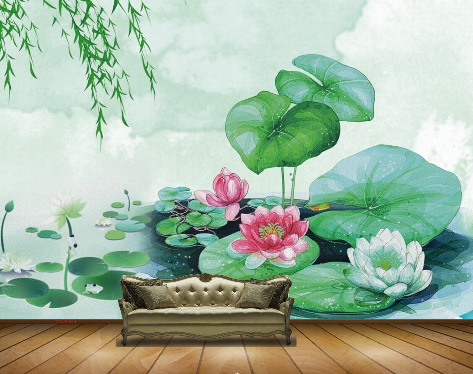 Avikalp MWZ0570 Pink White Lotus Flowers Leaves Creepers 3D HD Wallpaper Avikalp MWZ0570 Pink White Lotus Flowers Leaves Creepers 3D HD Wallpaper