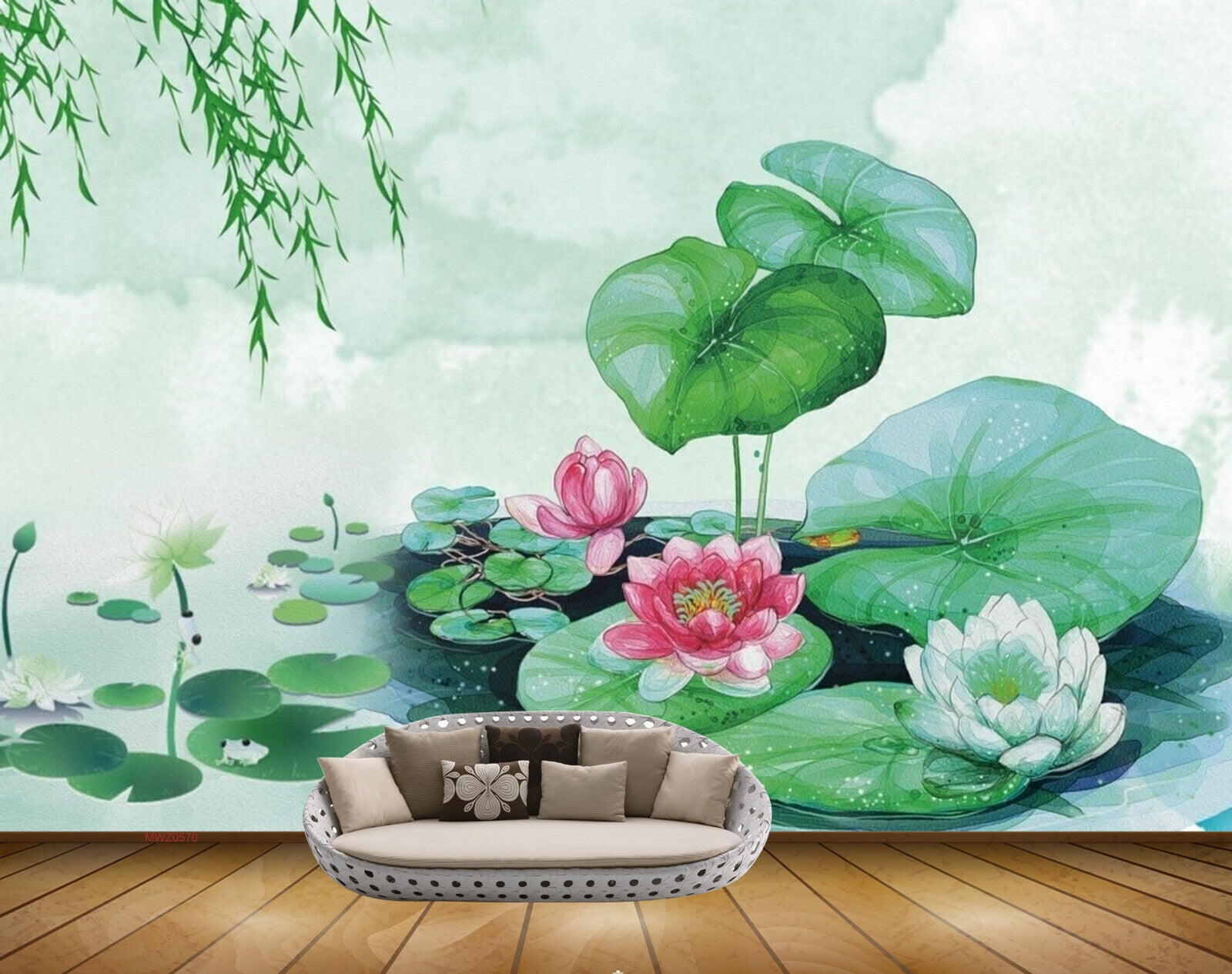 Avikalp MWZ0570 Pink White Lotus Flowers Leaves Creepers 3D HD Wallpaper Avikalp MWZ0570 Pink White Lotus Flowers Leaves Creepers 3D HD Wallpaper