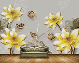 Avikalp MWZ0572 White Yellow Flowers Leaves 3D HD Wallpaper Avikalp MWZ0572 White Yellow Flowers Leaves 3D HD Wallpaper
