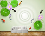 Avikalp MWZ0594 Fishes Purple Flowers Frog Leaves 3D HD Wallpaper Avikalp MWZ0594 Fishes Purple Flowers Frog Leaves 3D HD Wallpaper