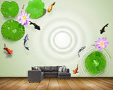 Avikalp MWZ0594 Fishes Purple Flowers Frog Leaves 3D HD Wallpaper Avikalp MWZ0594 Fishes Purple Flowers Frog Leaves 3D HD Wallpaper