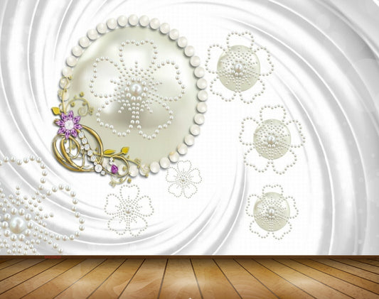 Avikalp MWZ0620 Purple Flowers Leaves 3D HD Wallpaper