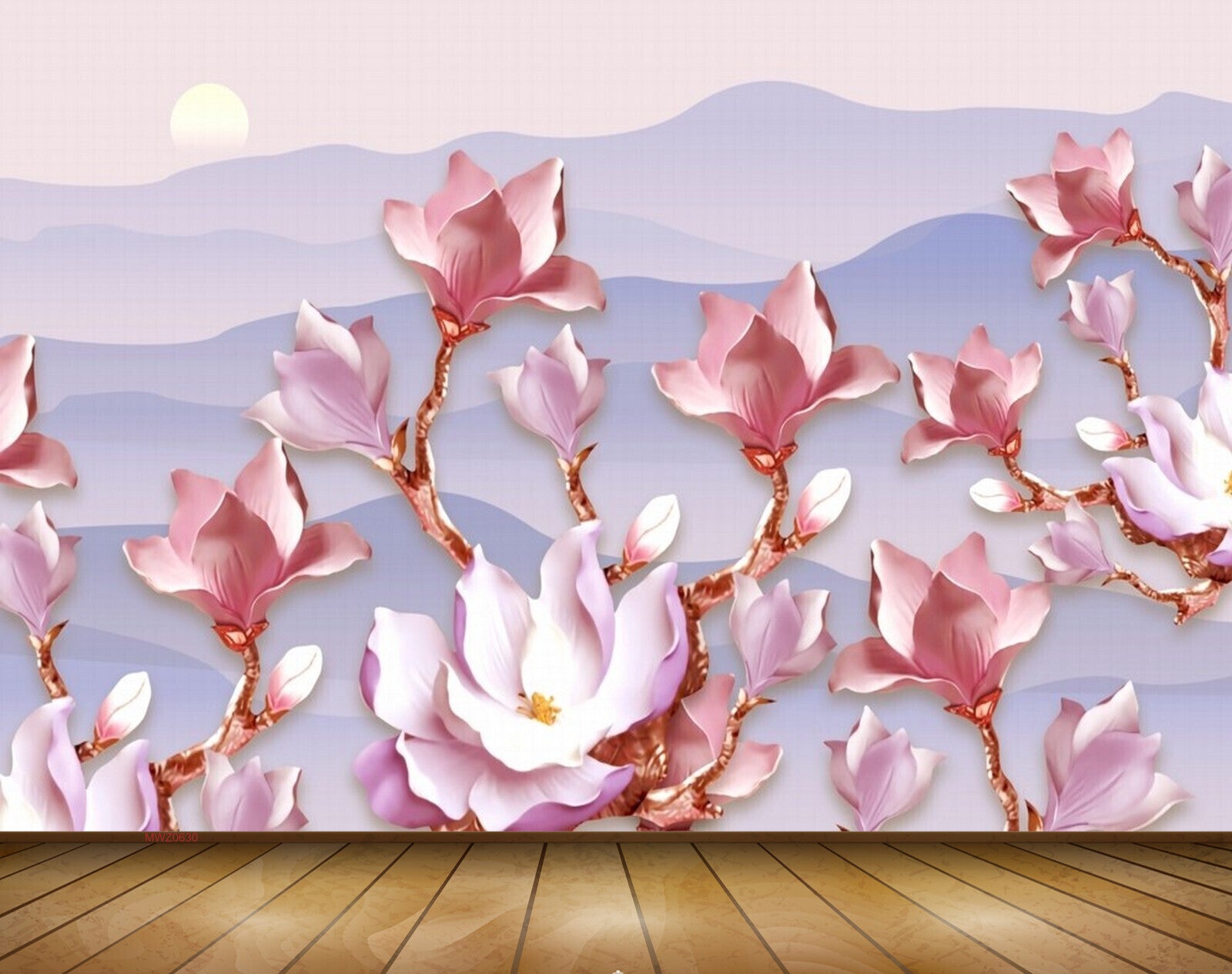 Avikalp MWZ0630 Pink White Flowers Moon 3D HD Wallpaper Avikalp MWZ0630 Pink White Flowers Moon 3D HD Wallpaper