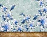 Avikalp MWZ0633 Blue White Flowers 3D HD Wallpaper Avikalp MWZ0633 Blue White Flowers 3D HD Wallpaper