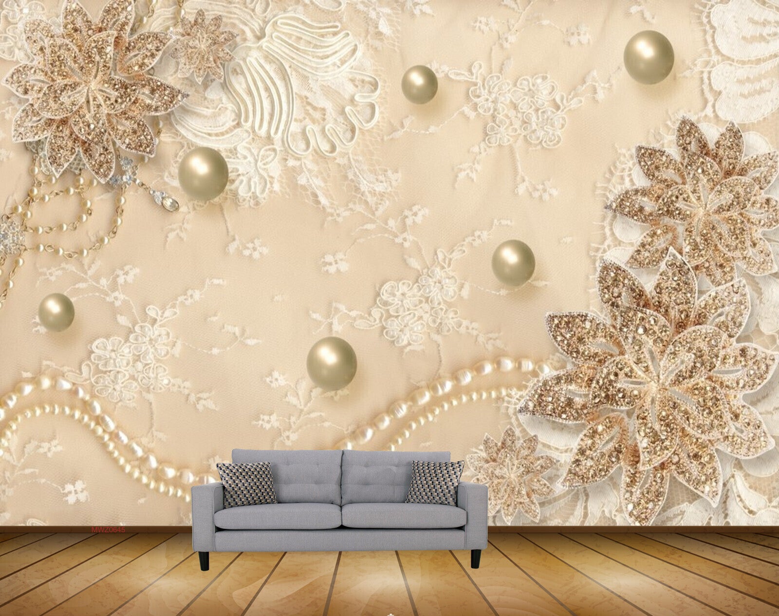 Avikalp MWZ0645 Golden Flowers 3D HD Wallpaper Avikalp MWZ0645 Golden Flowers 3D HD Wallpaper