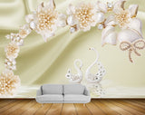 Avikalp MWZ0654 Golden White Flowers Crane 3D HD Wallpaper Avikalp MWZ0654 Golden White Flowers Crane 3D HD Wallpaper