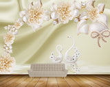 Avikalp MWZ0654 Golden White Flowers Crane 3D HD Wallpaper Avikalp MWZ0654 Golden White Flowers Crane 3D HD Wallpaper