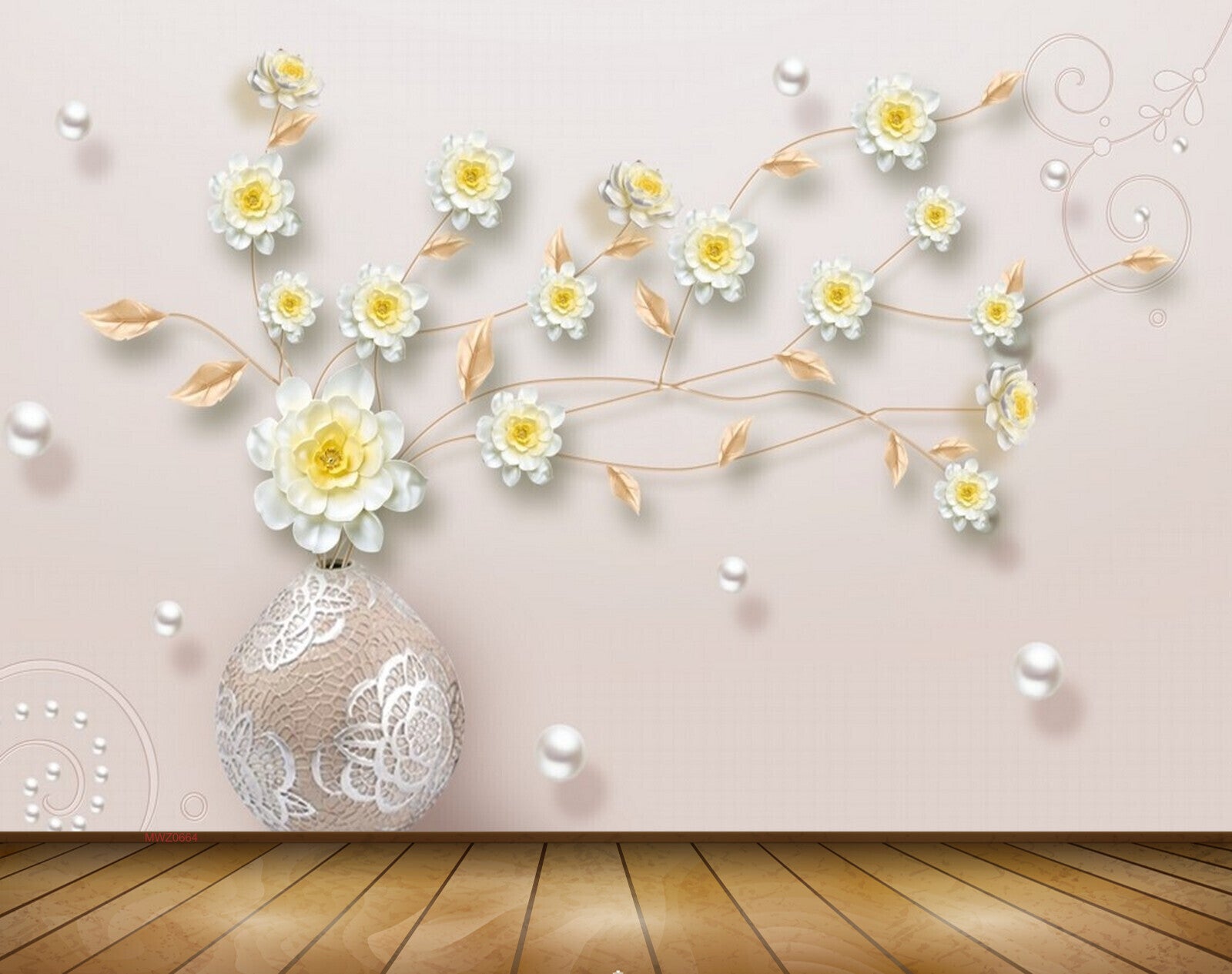 Avikalp MWZ0664 White Yellow Flowers 3D HD Wallpaper Avikalp MWZ0664 White Yellow Flowers 3D HD Wallpaper