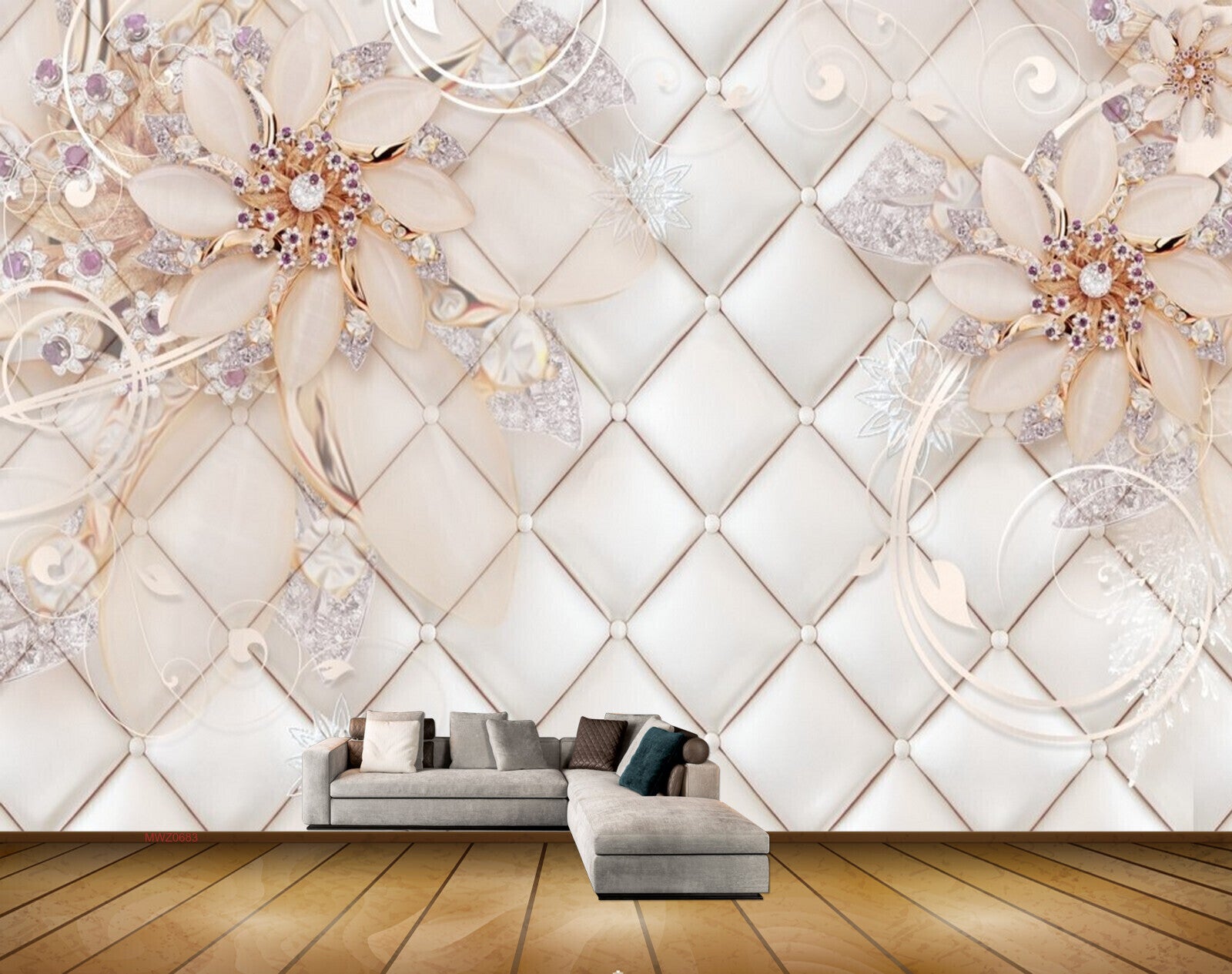 Avikalp MWZ0683 White Golden Flowers HD Wallpaper Avikalp MWZ0683 White Golden Flowers HD Wallpaper