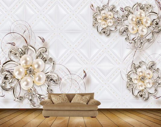 Avikalp MWZ0685 White Flowers Leaves HD Wallpaper