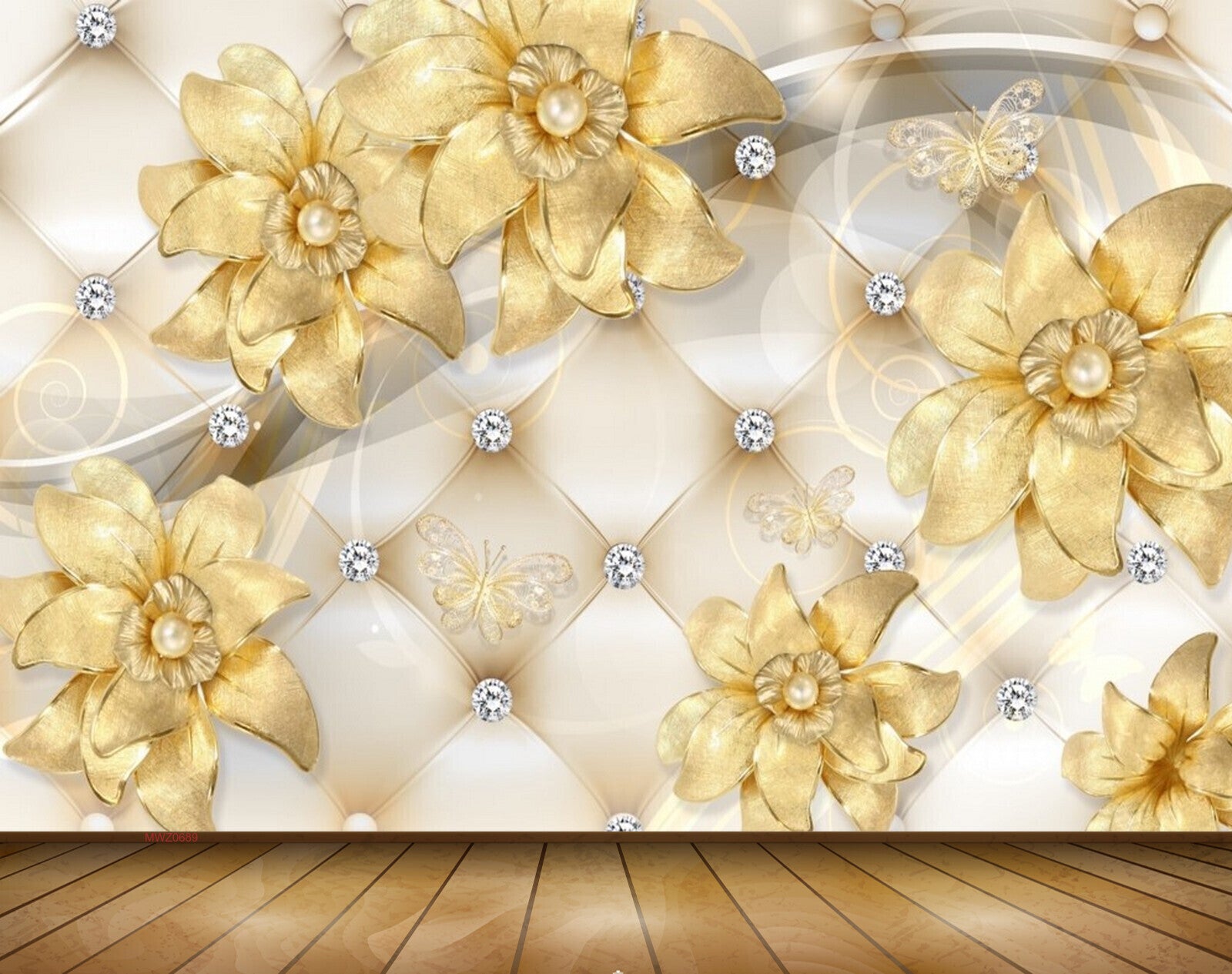 Avikalp MWZ0689 Yellow Flowers Butterflies 3D HD Wallpaper Avikalp MWZ0689 Yellow Flowers Butterflies 3D HD Wallpaper