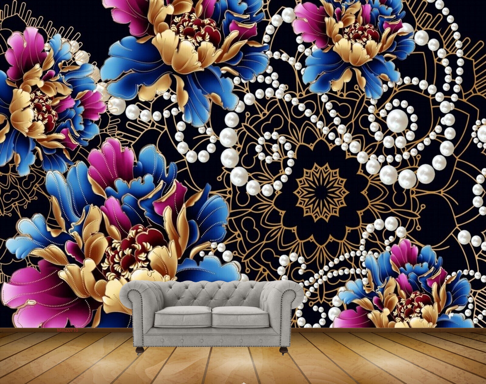 Avikalp MWZ0710 Pink Golden Blue Flowers HD Wallpaper Avikalp MWZ0710 Pink Golden Blue Flowers HD Wallpaper