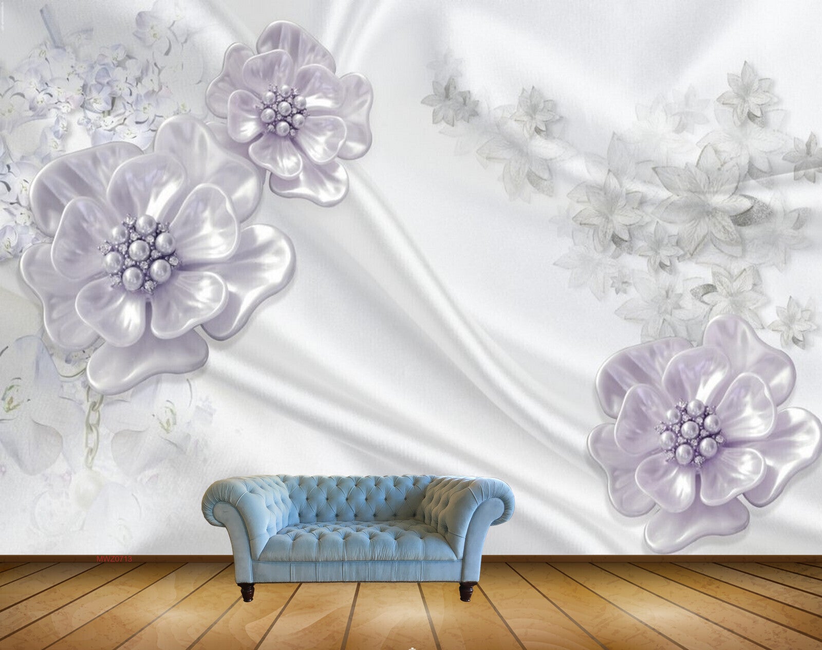 Avikalp MWZ0713 White Purple Flowers 3D HD Wallpaper Avikalp MWZ0713 White Purple Flowers 3D HD Wallpaper
