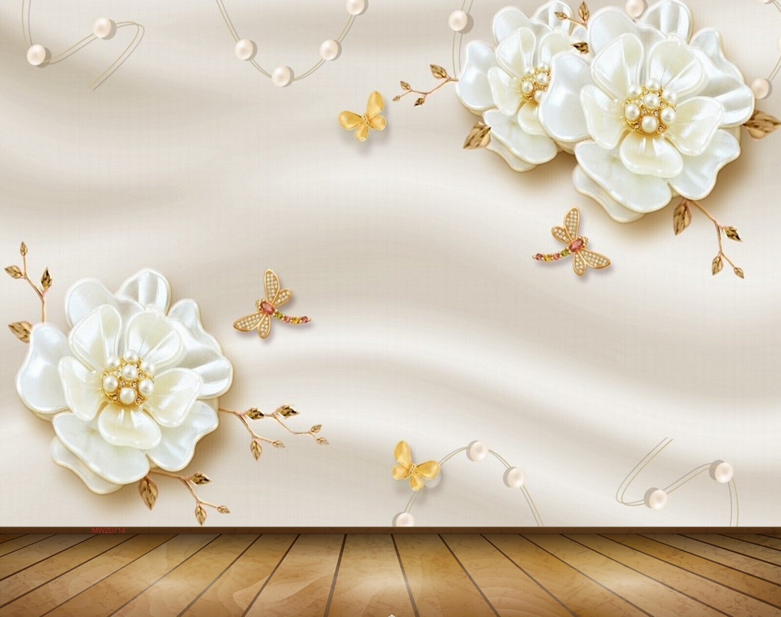 Avikalp MWZ0714 White Golden Flowers Flies 3D HD Wallpaper Avikalp MWZ0714 White Golden Flowers Flies 3D HD Wallpaper