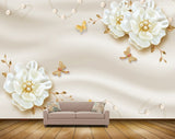 Avikalp MWZ0714 White Golden Flowers Flies 3D HD Wallpaper Avikalp MWZ0714 White Golden Flowers Flies 3D HD Wallpaper
