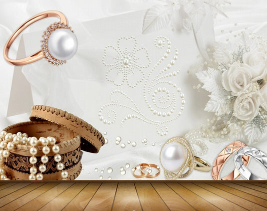 Avikalp MWZ0716 Pearl Rings Chains Woodenbox 3D HD Wallpaper