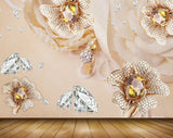 Avikalp MWZ0717 Diamonds Golden Flowers 3D HD Wallpaper Avikalp MWZ0717 Diamonds Golden Flowers 3D HD Wallpaper