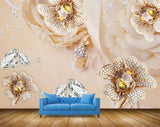 Avikalp MWZ0717 Diamonds Golden Flowers 3D HD Wallpaper Avikalp MWZ0717 Diamonds Golden Flowers 3D HD Wallpaper