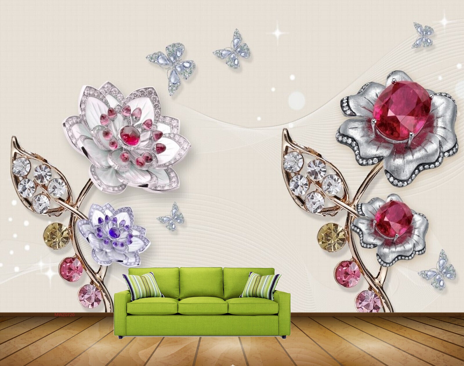 Avikalp MWZ0720 White Pink Flowers Butterflies 3D HD Wallpaper Avikalp MWZ0720 White Pink Flowers Butterflies 3D HD Wallpaper