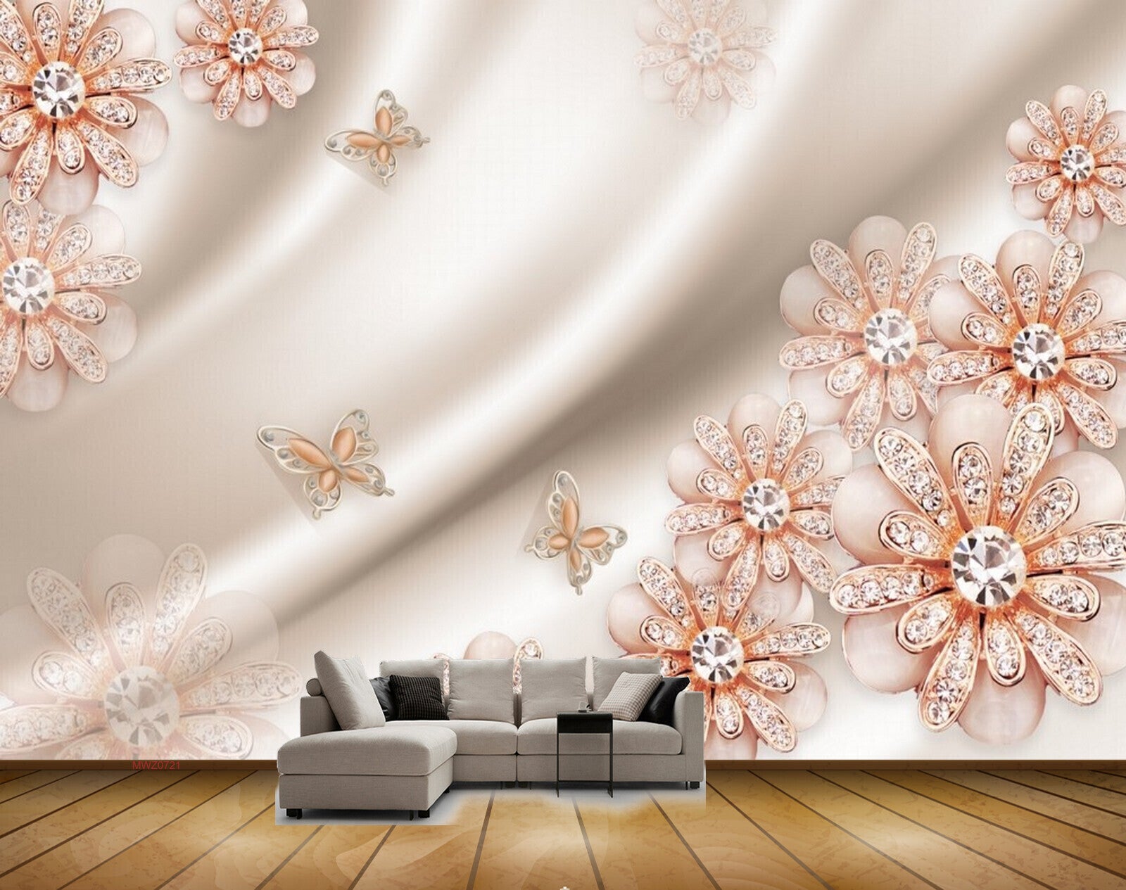 Avikalp MWZ0721 Pink White Flowers Butterflies HD Wallpaper Avikalp MWZ0721 Pink White Flowers Butterflies HD Wallpaper