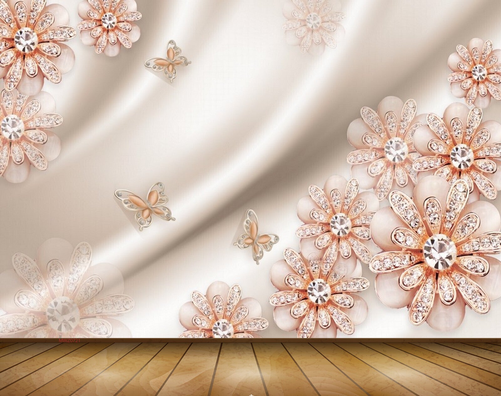 Avikalp MWZ0721 Pink White Flowers Butterflies 3D HD Wallpaper Avikalp MWZ0721 Pink White Flowers Butterflies 3D HD Wallpaper