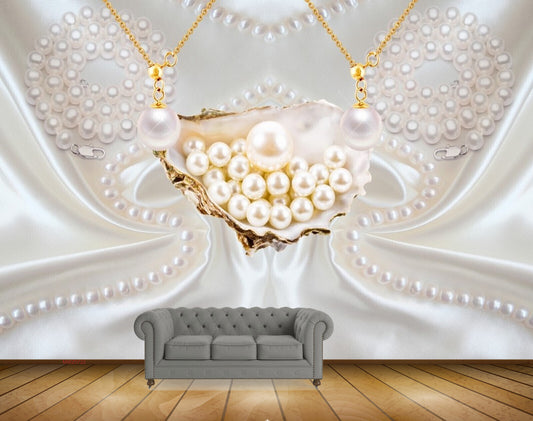 Avikalp MWZ0722 White Pearls Chain HD Wallpaper