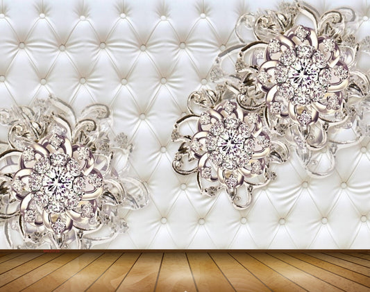 Avikalp MWZ0725 White Flowers 3D HD Wallpaper