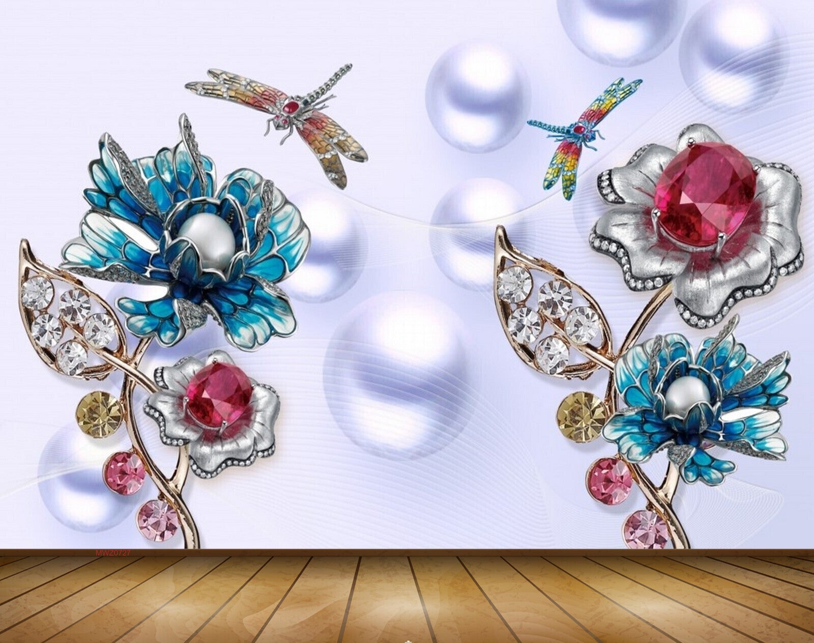 Avikalp MWZ0727 Blue Pink Flowers Flies 3D HD Wallpaper Avikalp MWZ0727 Blue Pink Flowers Flies 3D HD Wallpaper