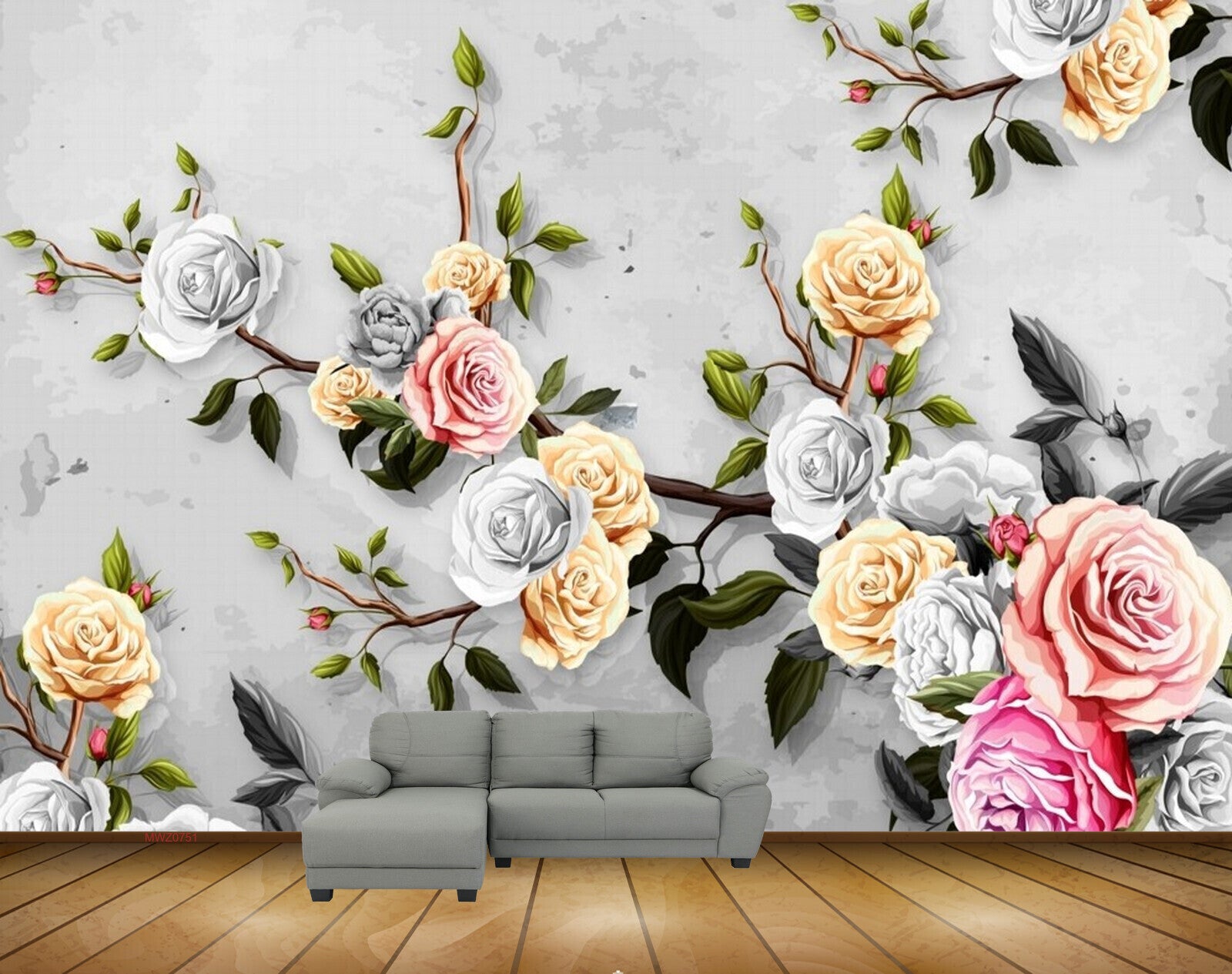Avikalp MWZ0751 White Pink Rose Flowers Leaves 3D HD Wallpaper Avikalp MWZ0751 White Pink Rose Flowers Leaves 3D HD Wallpaper