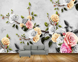 Avikalp MWZ0751 White Pink Rose Flowers Leaves 3D HD Wallpaper Avikalp MWZ0751 White Pink Rose Flowers Leaves 3D HD Wallpaper