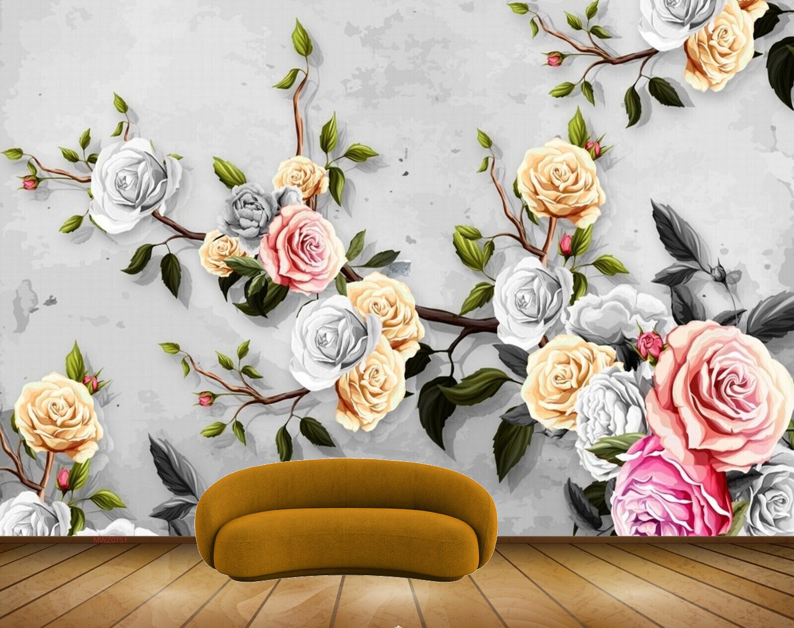 Avikalp MWZ0751 White Pink Rose Flowers Leaves 3D HD Wallpaper Avikalp MWZ0751 White Pink Rose Flowers Leaves 3D HD Wallpaper